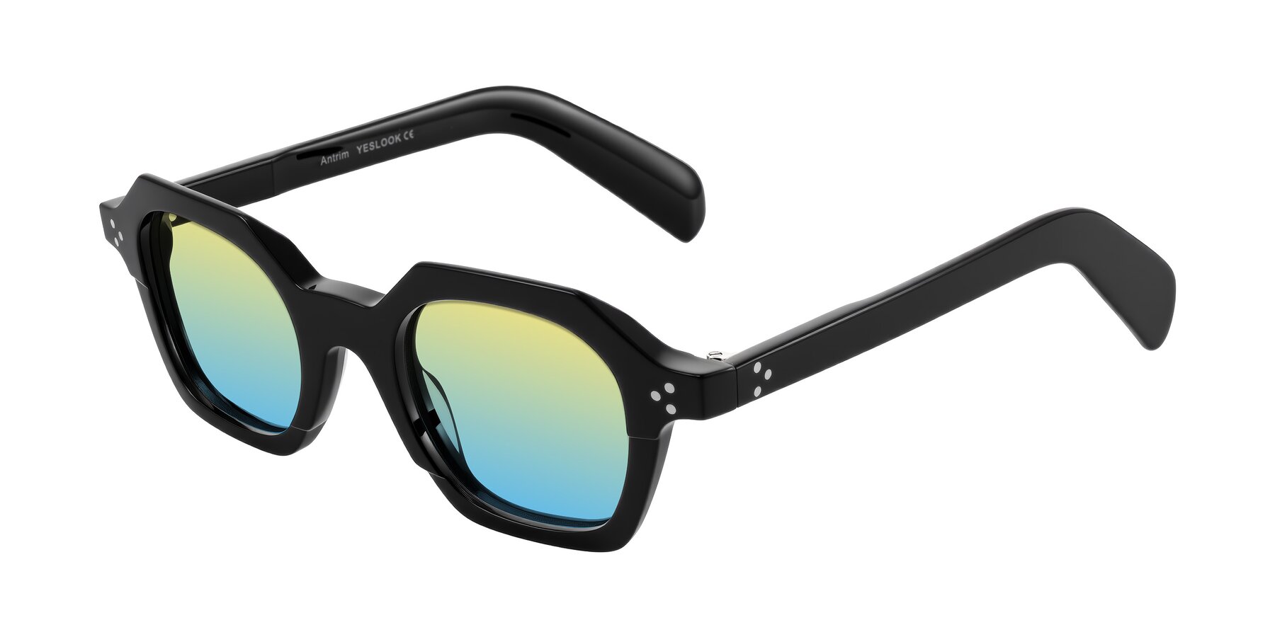 Angle of Antrim in Black with Yellow / Blue Gradient Lenses