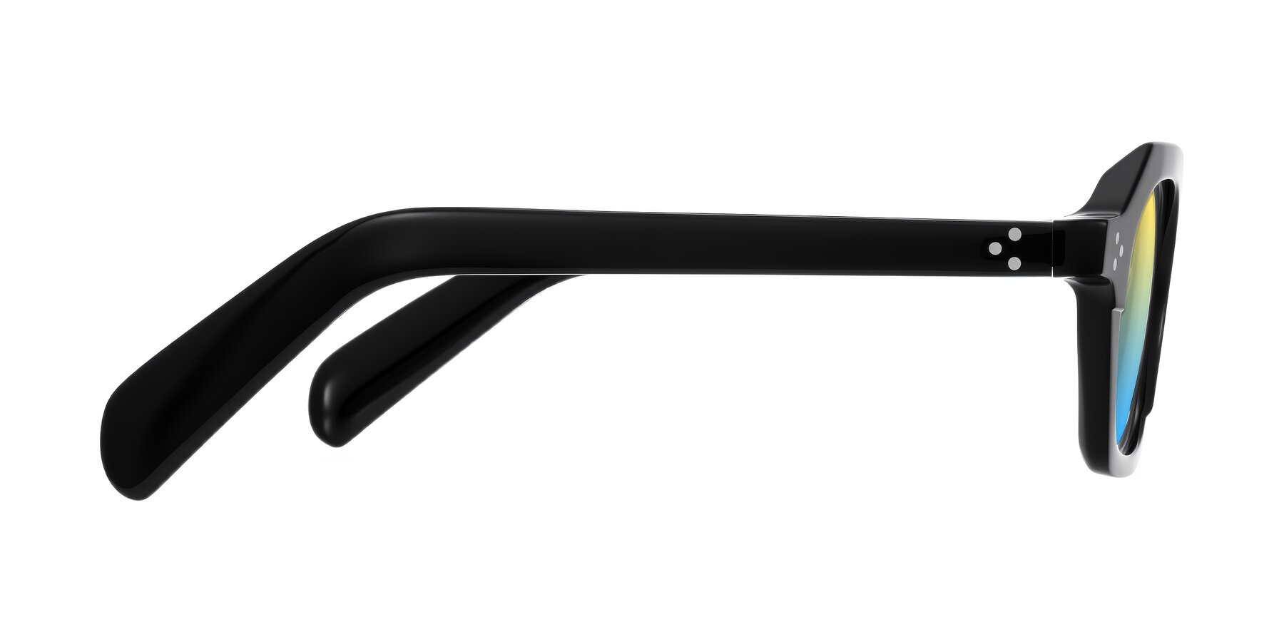 Side of Antrim in Black with Yellow / Blue Gradient Lenses