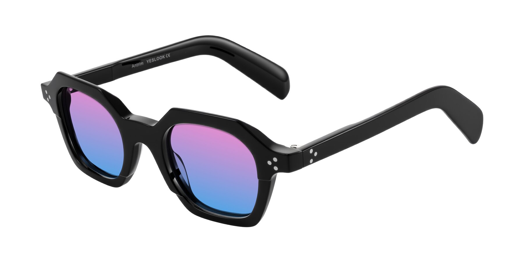 Angle of Antrim in Black with Pink / Blue Gradient Lenses