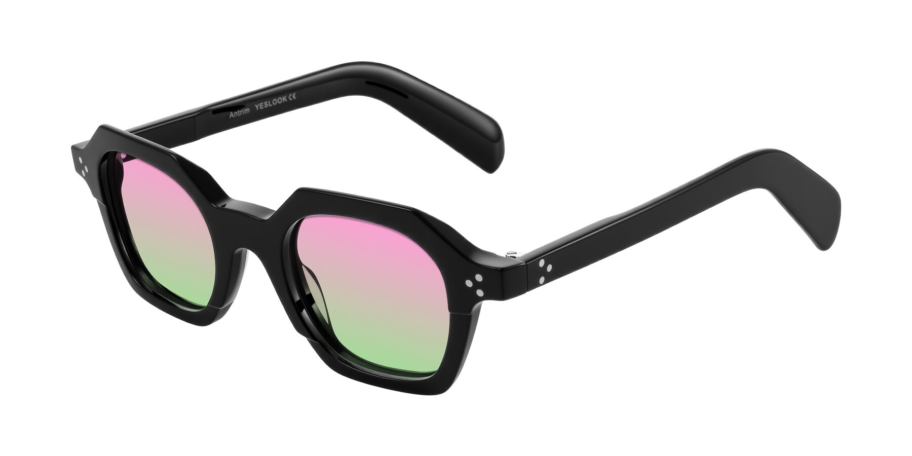 Angle of Antrim in Black with Pink / Green Gradient Lenses