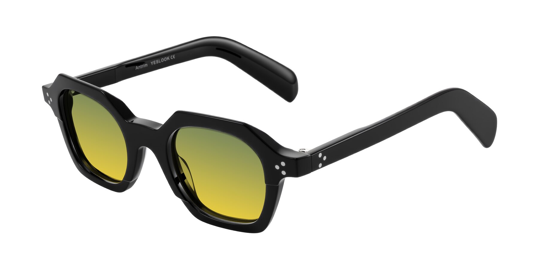 Angle of Antrim in Black with Green / Yellow Gradient Lenses