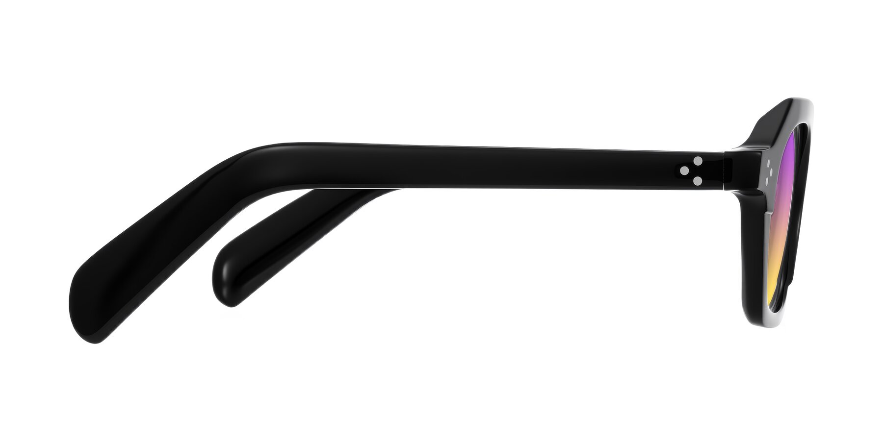 Side of Antrim in Black with Purple / Yellow Gradient Lenses