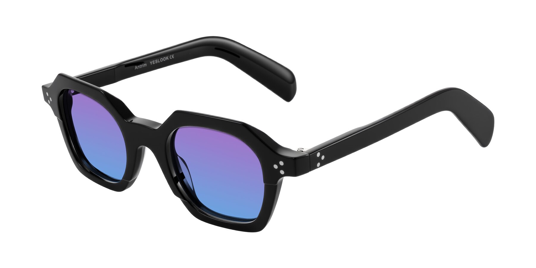 Angle of Antrim in Black with Purple / Blue Gradient Lenses