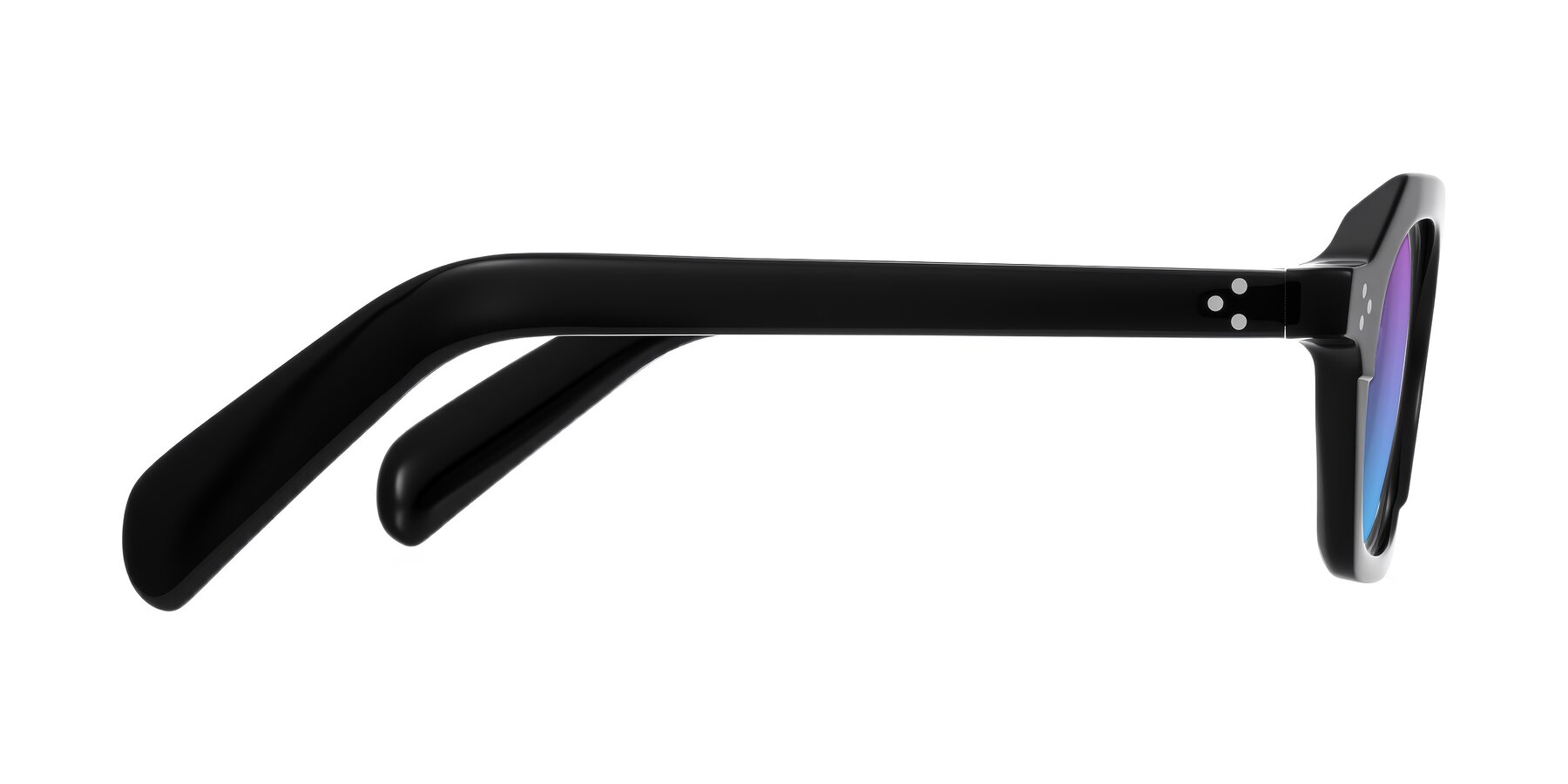 Side of Antrim in Black with Purple / Blue Gradient Lenses