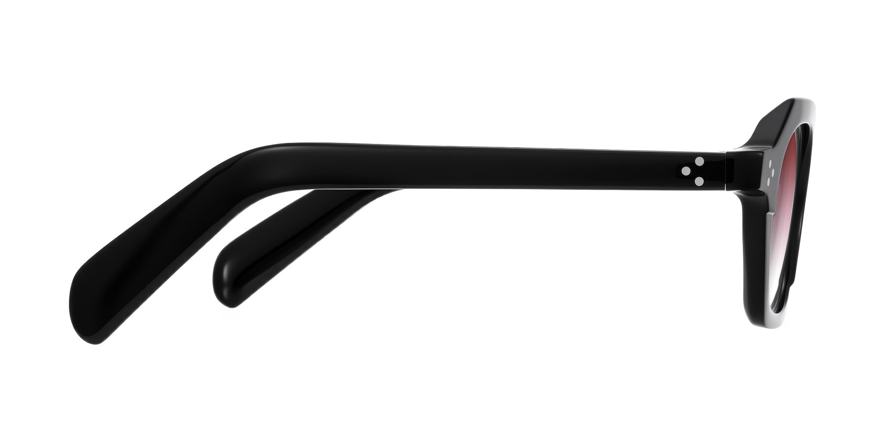 Side of Antrim in Black with Garnet Gradient Lenses