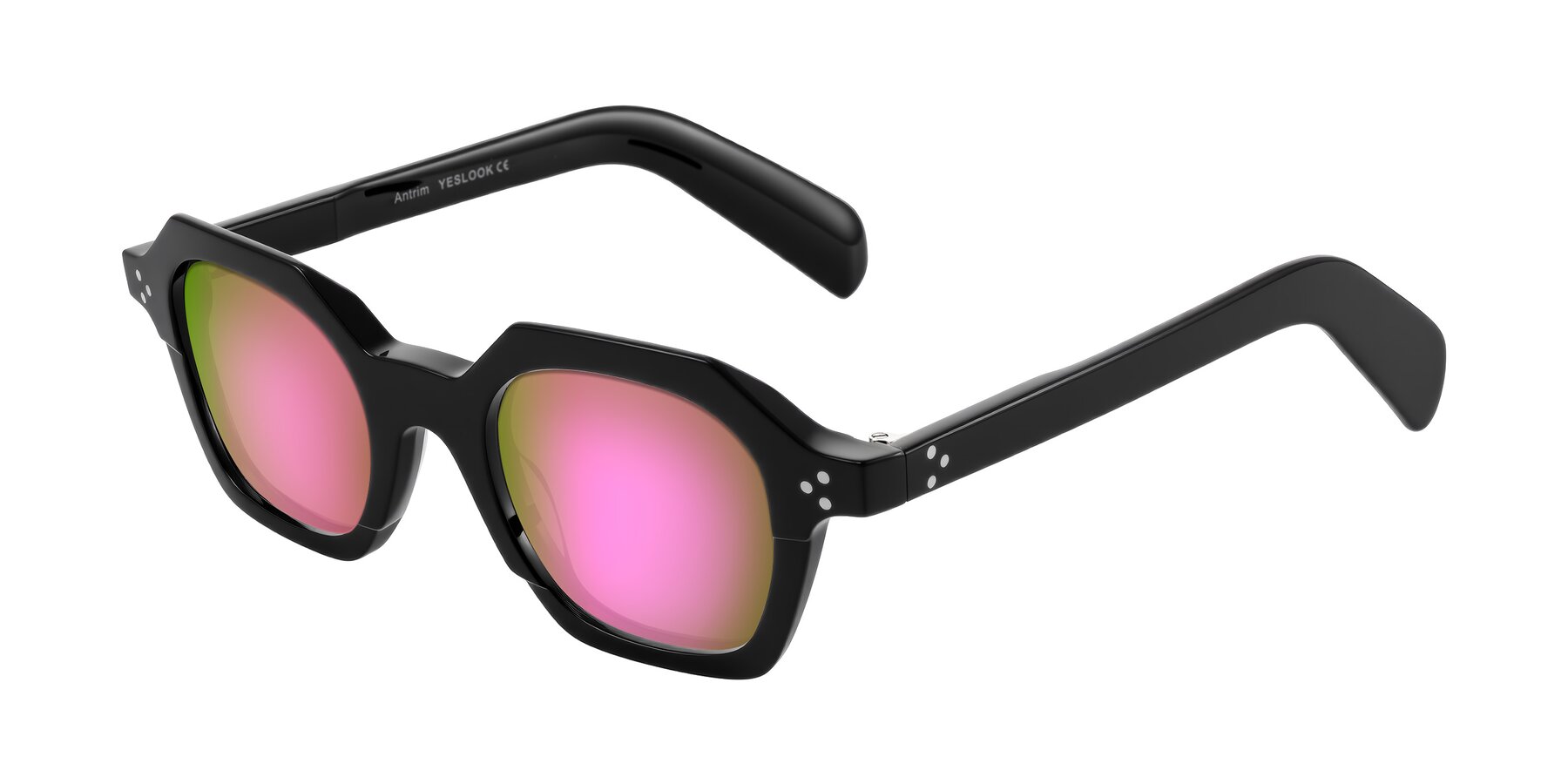 Angle of Antrim in Black with Pink Mirrored Lenses