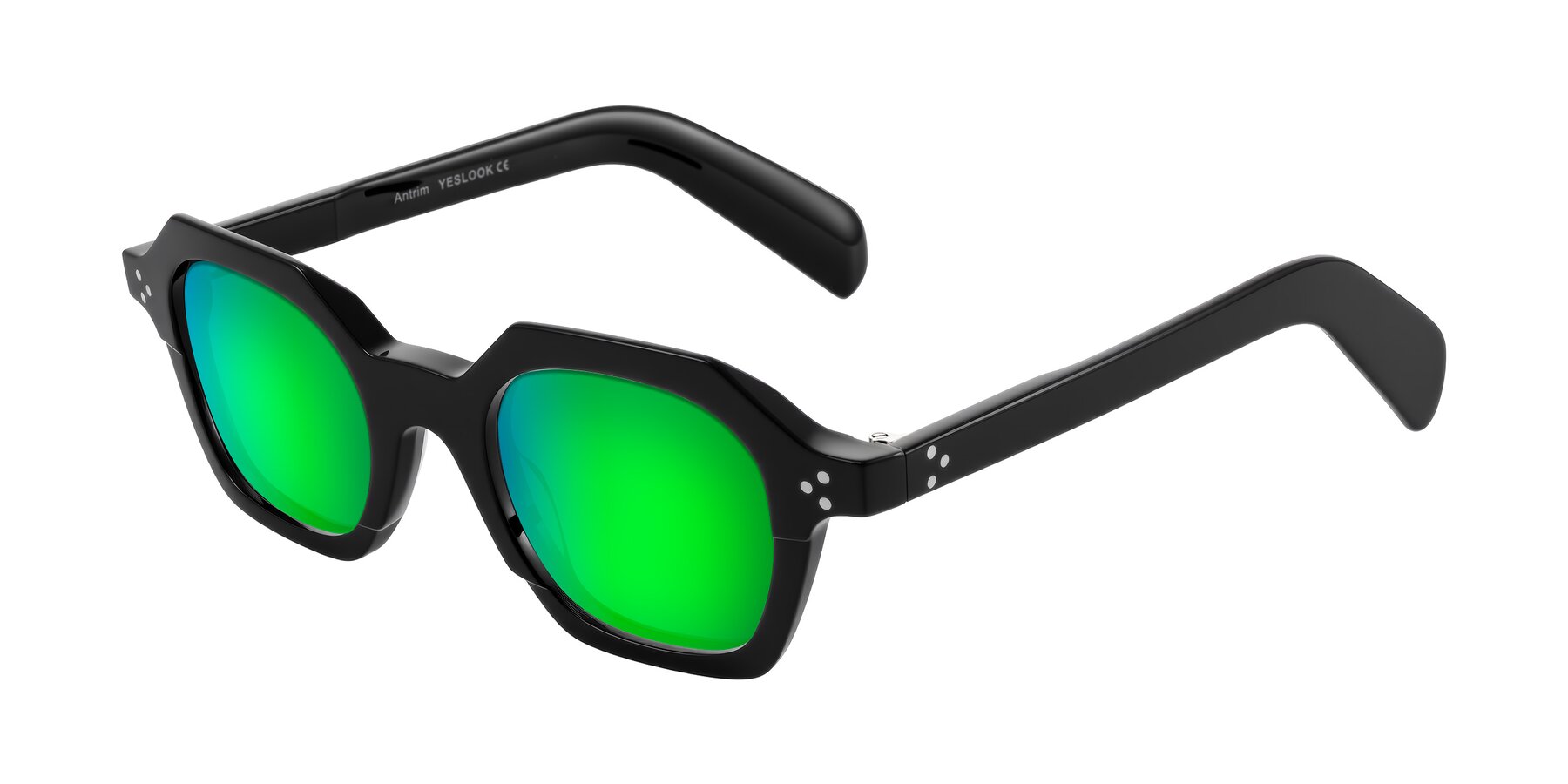 Angle of Antrim in Black with Green Mirrored Lenses