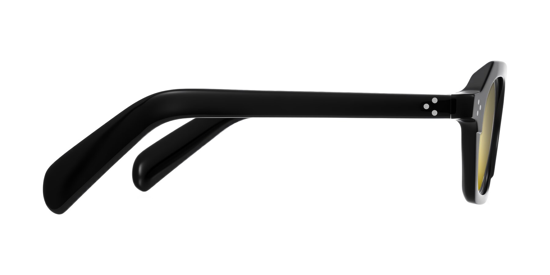 Side of Antrim in Black with Gold Mirrored Lenses