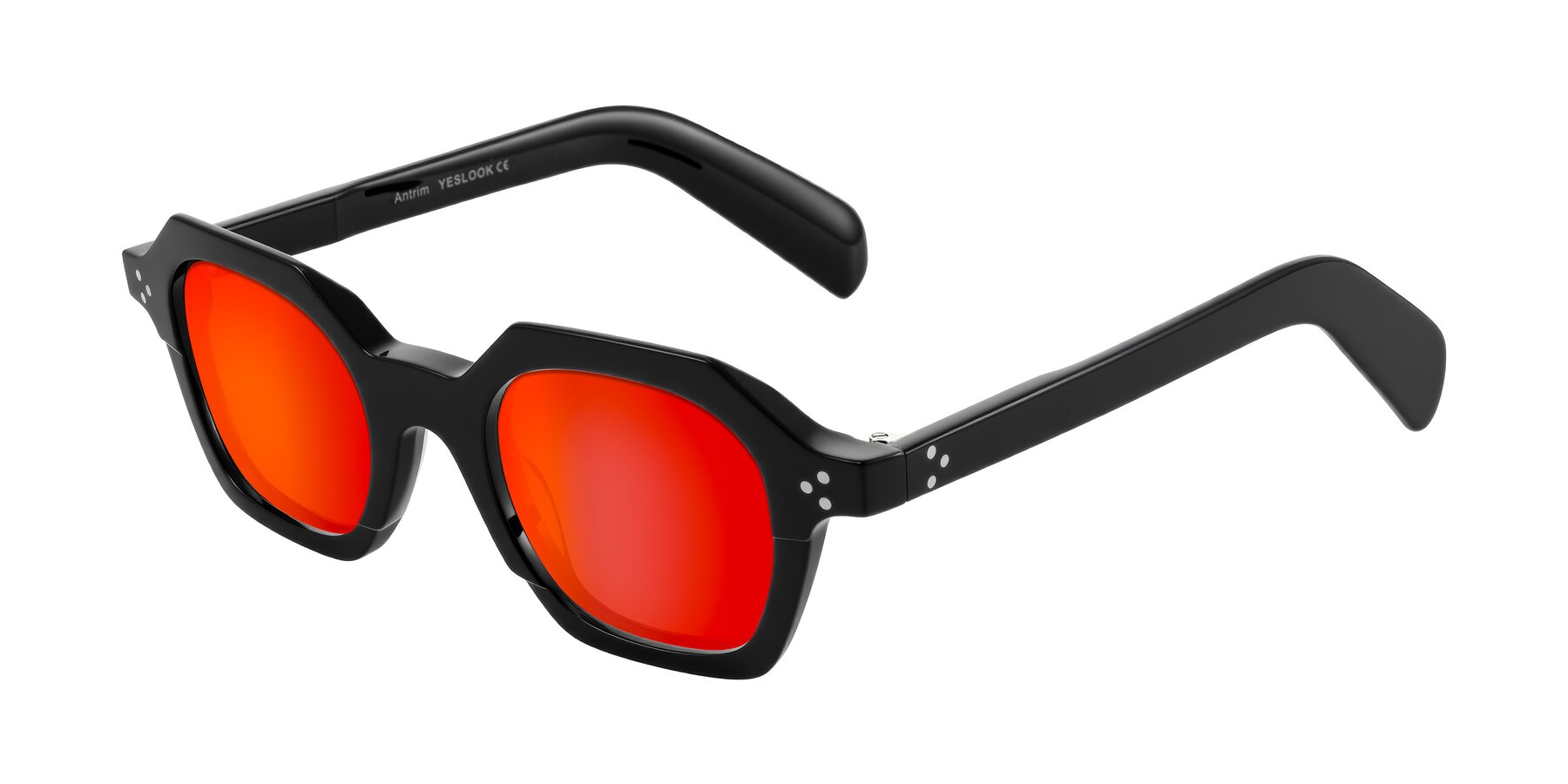 Angle of Antrim in Black with Red Gold Mirrored Lenses