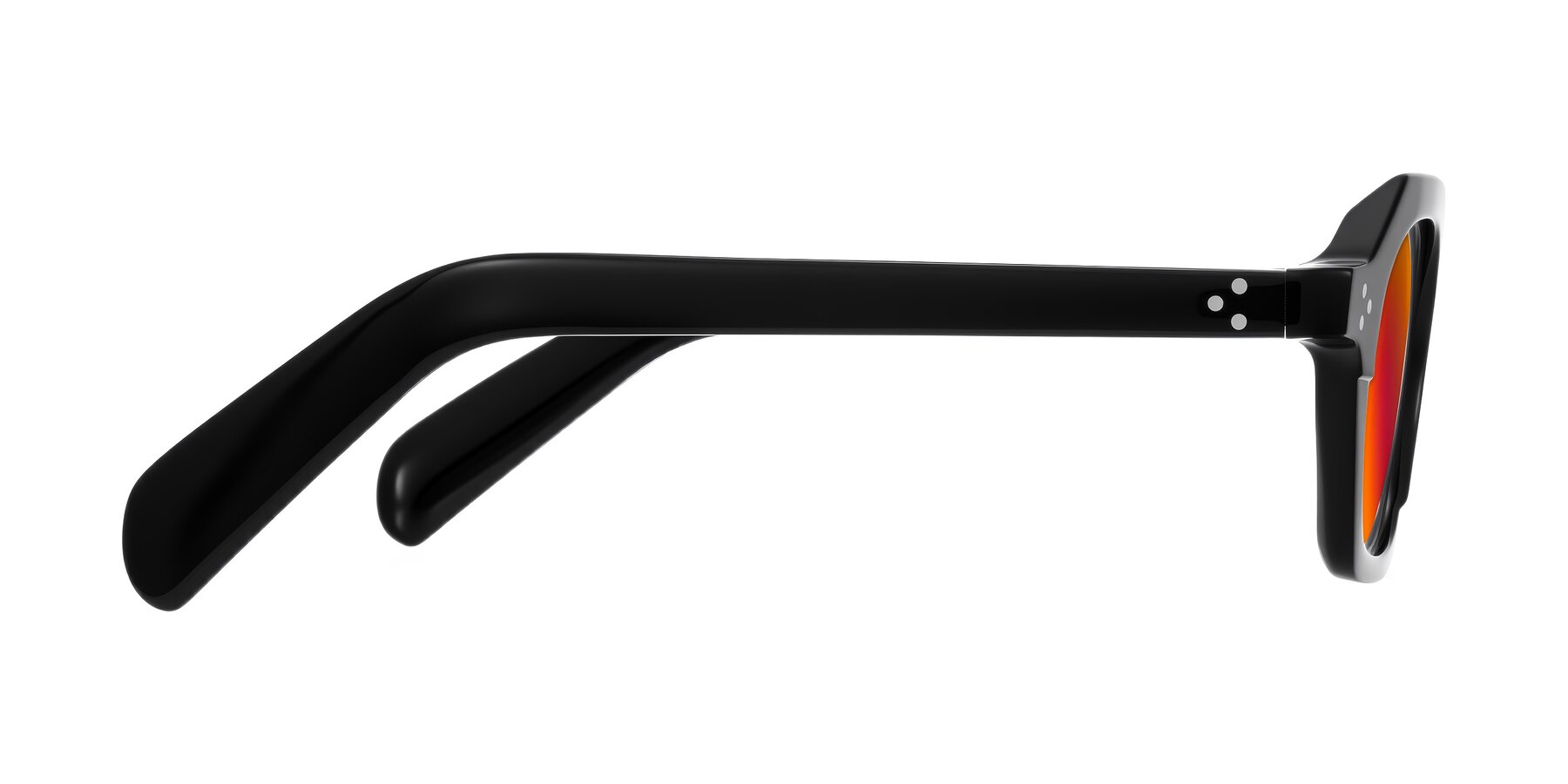 Side of Antrim in Black with Red Gold Mirrored Lenses