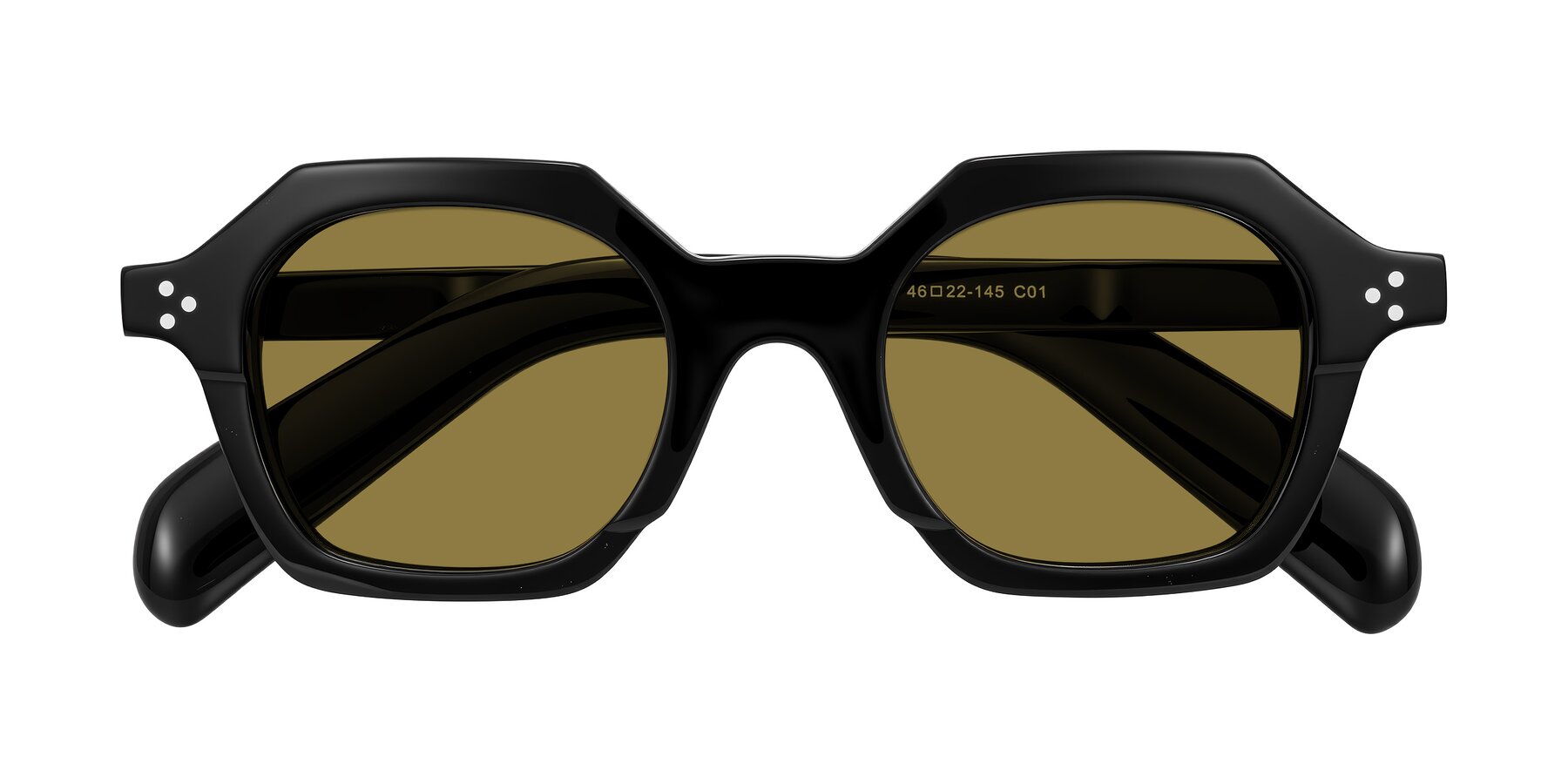 Folded Front of Antrim in Black with Brown Polarized Lenses