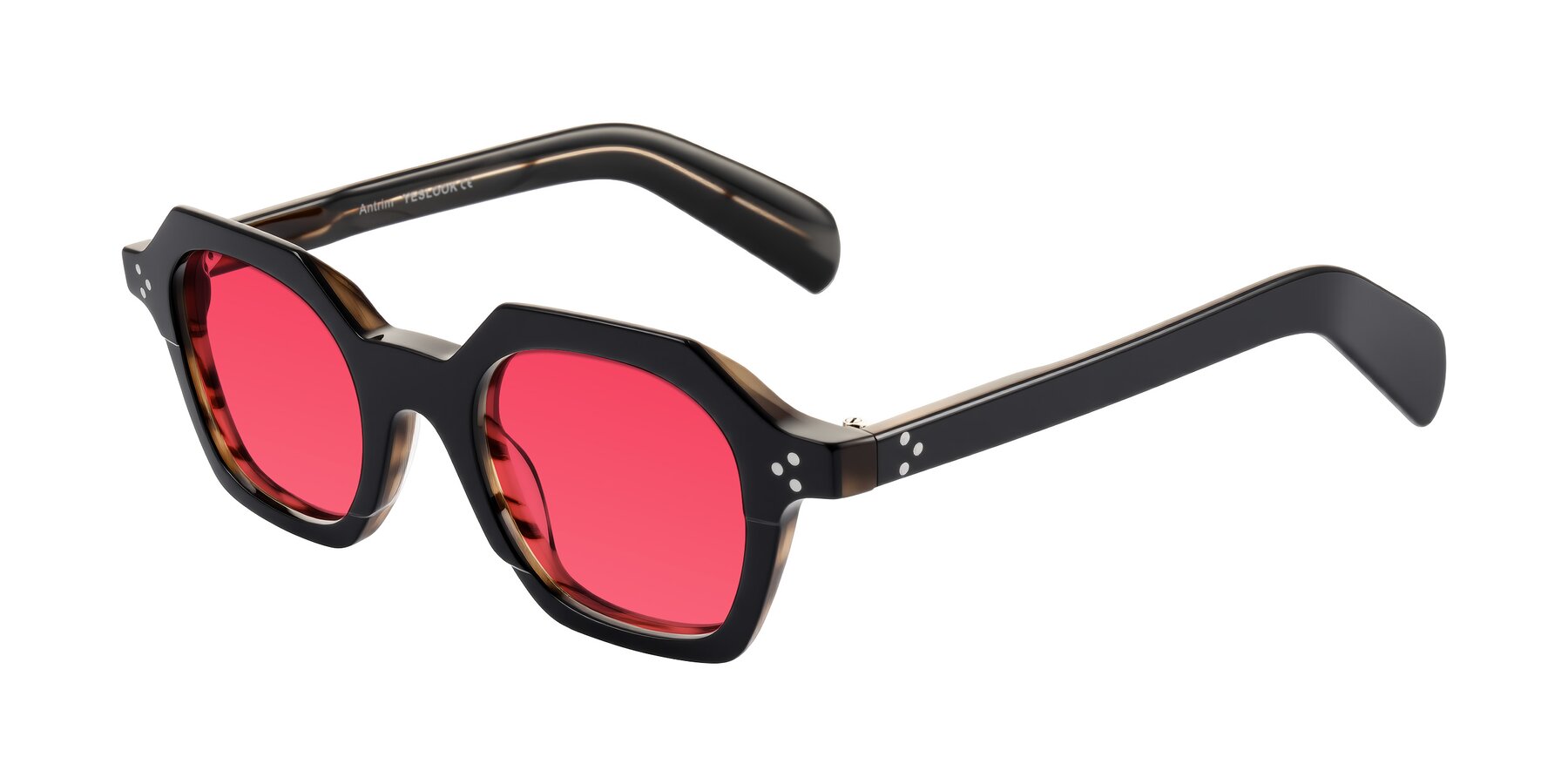 Angle of Antrim in Black/Brown Striped with Red Tinted Lenses