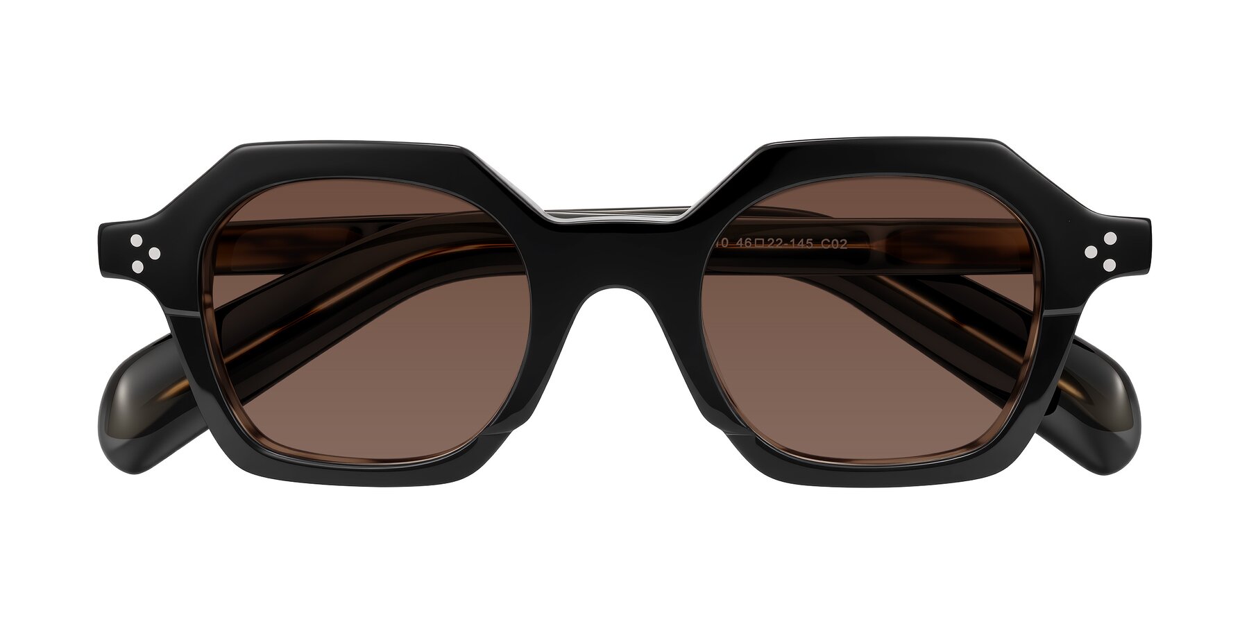 Folded Front of Antrim in Black/Brown Striped with Brown Tinted Lenses