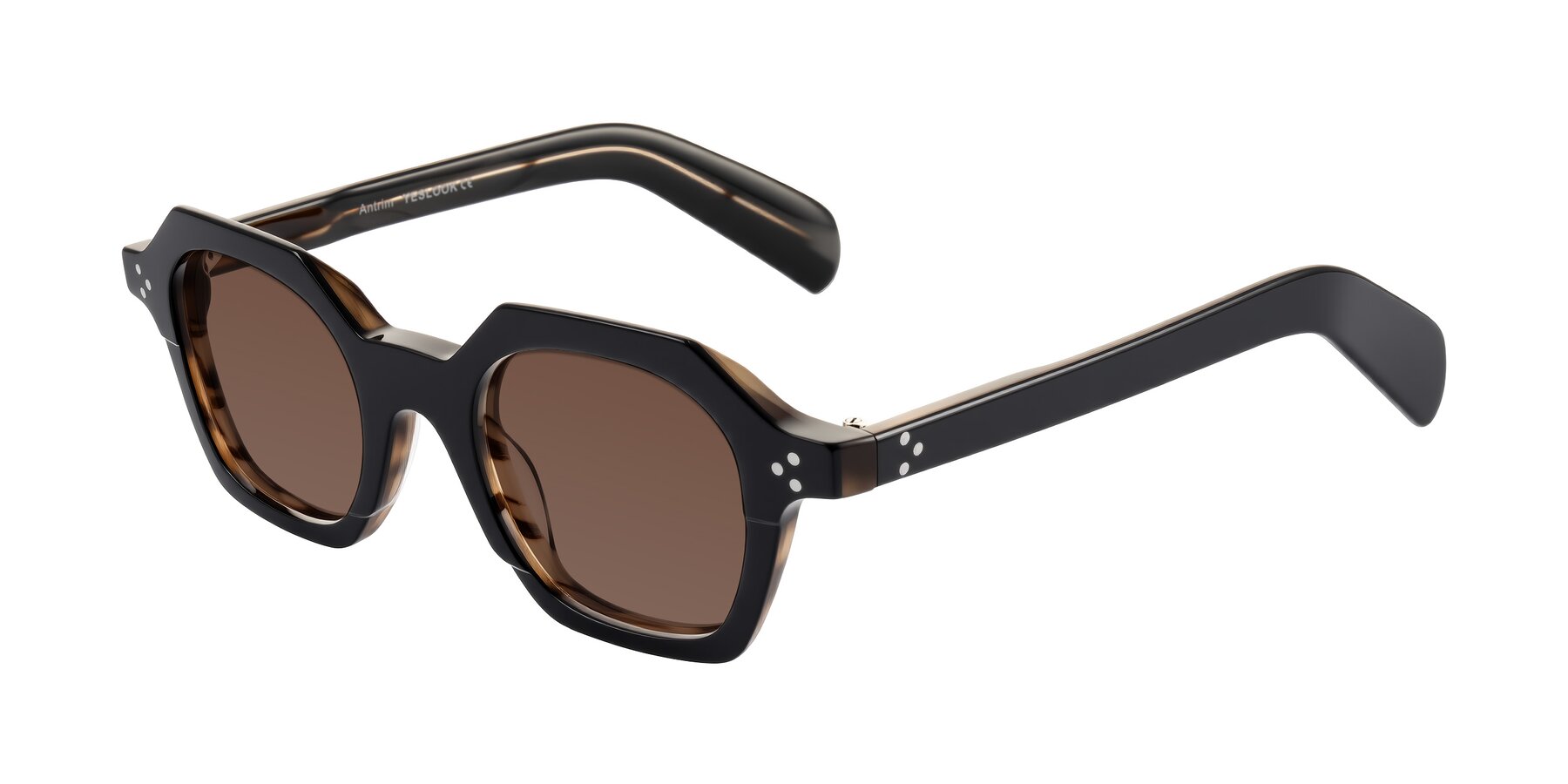 Angle of Antrim in Black/Brown Striped with Brown Tinted Lenses
