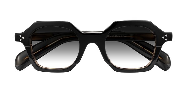 Front of Antrim in Black/Brown Striped