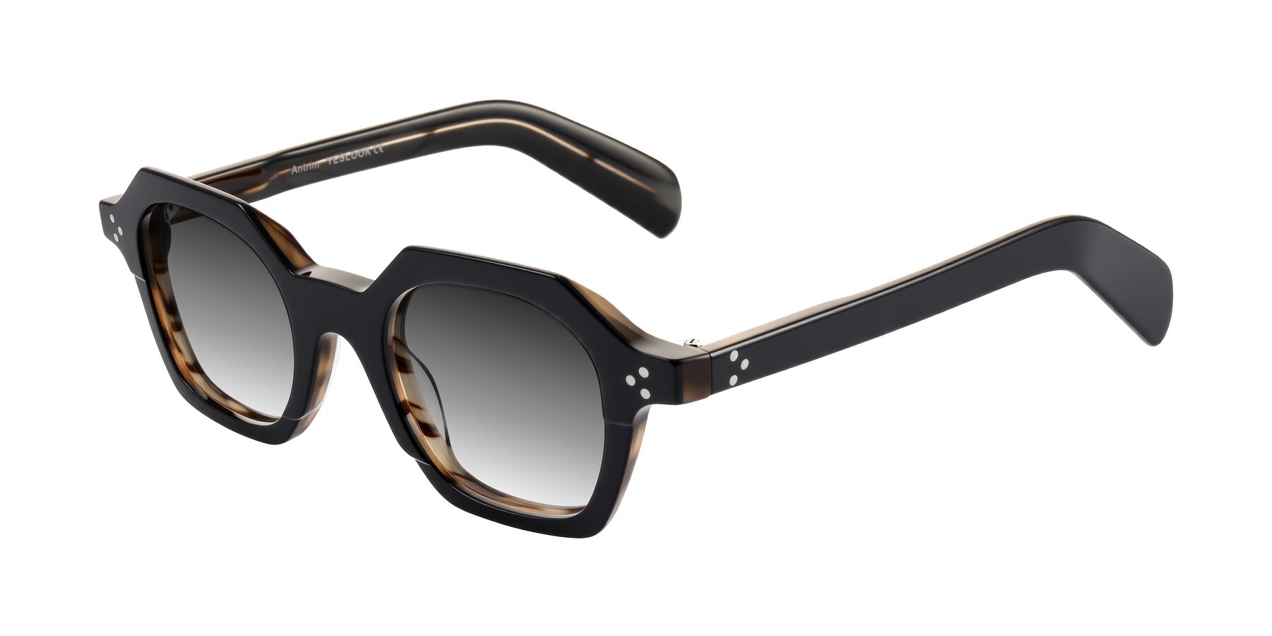 Angle of Antrim in Black/Brown Striped with Gray Gradient Lenses