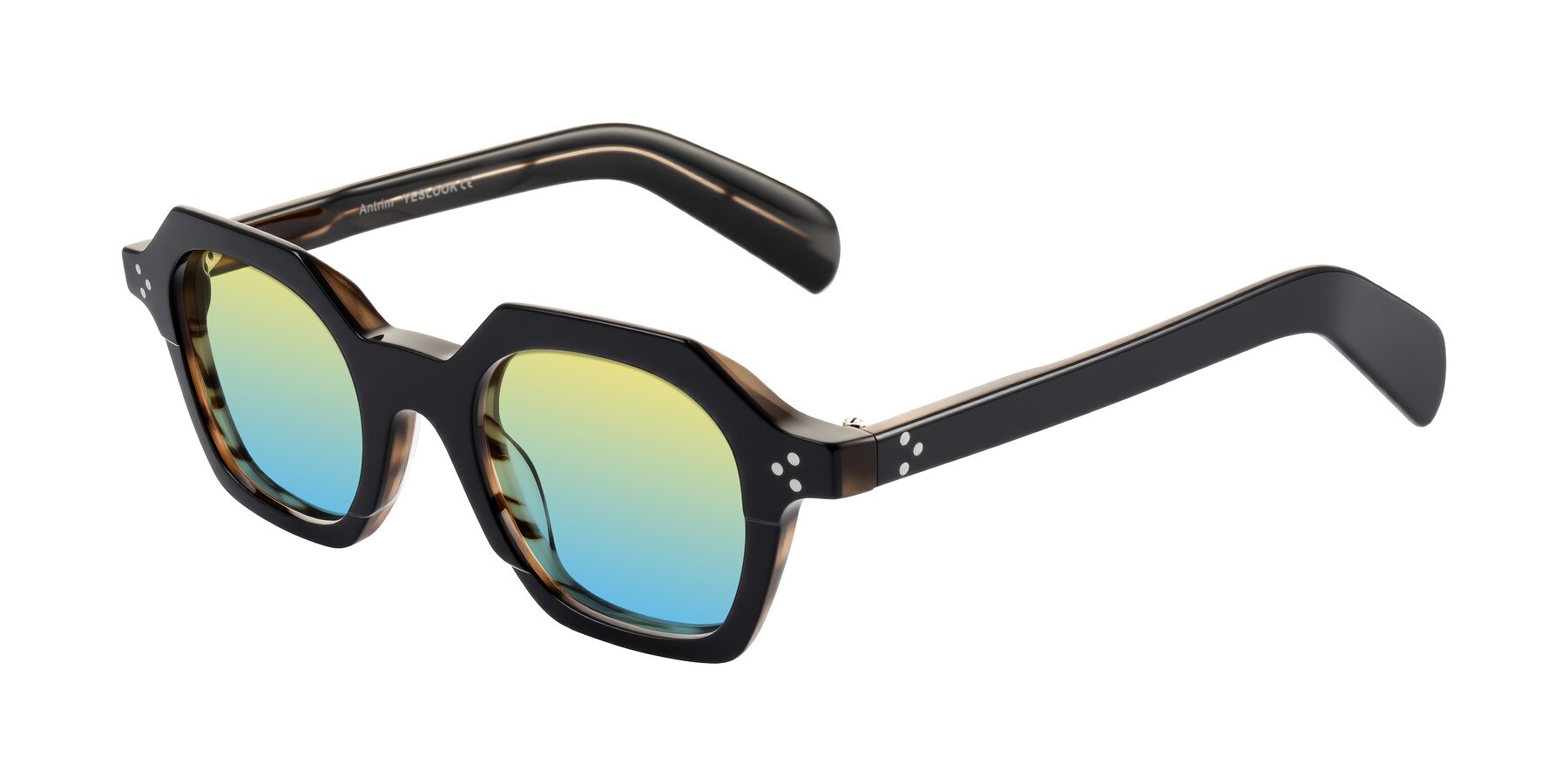Angle of Antrim in Black/Brown Striped with Yellow / Blue Gradient Lenses