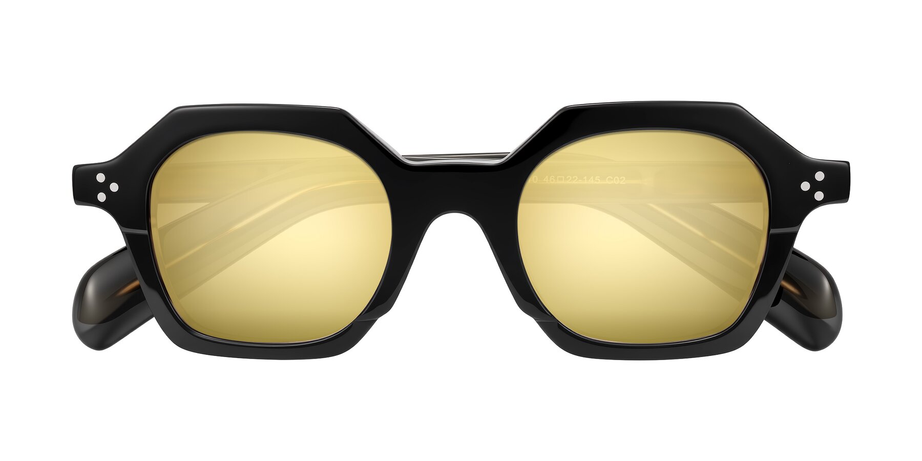 Folded Front of Antrim in Black/Brown Striped with Gold Mirrored Lenses