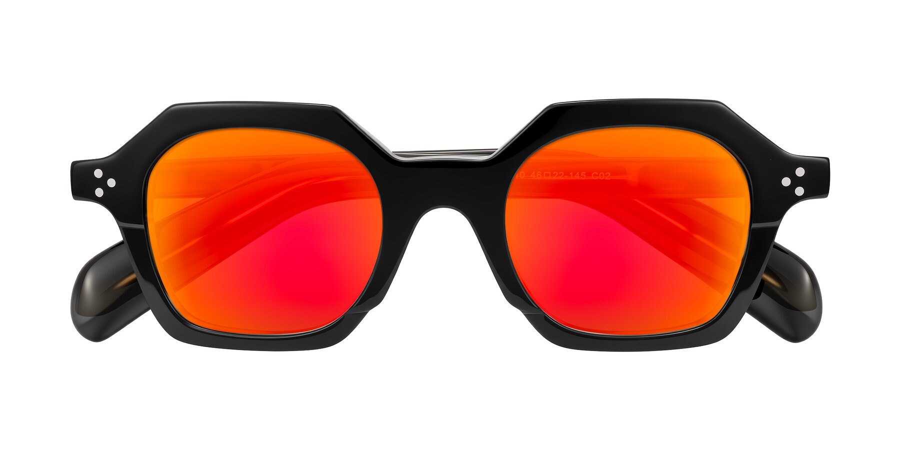 Folded Front of Antrim in Black/Brown Striped with Red Gold Mirrored Lenses