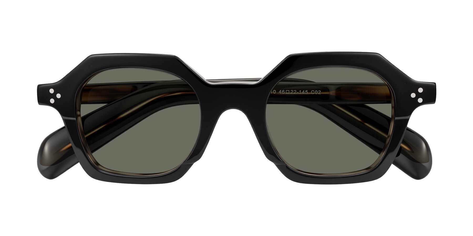 Folded Front of Antrim in Black/Brown Striped with Gray Polarized Lenses