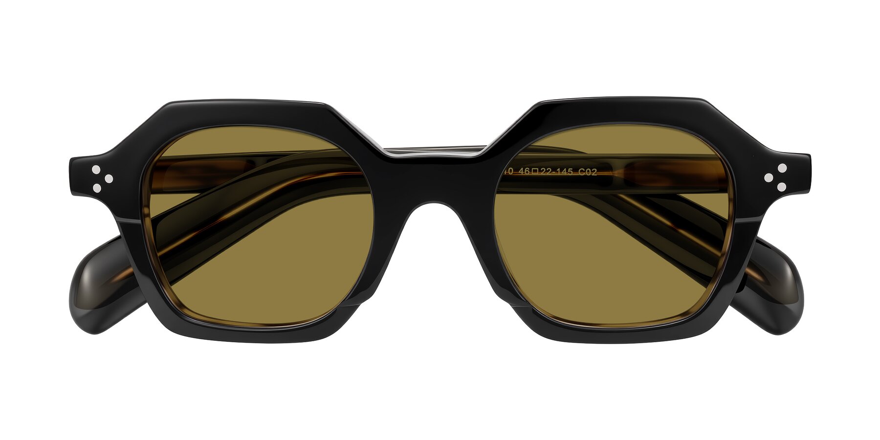 Folded Front of Antrim in Black/Brown Striped with Brown Polarized Lenses