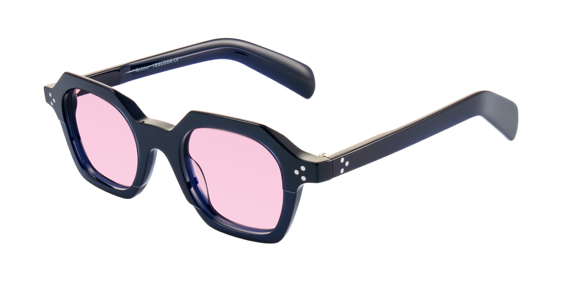 Angle of Antrim in Dark Black Blue with Light Pink Tinted Lenses