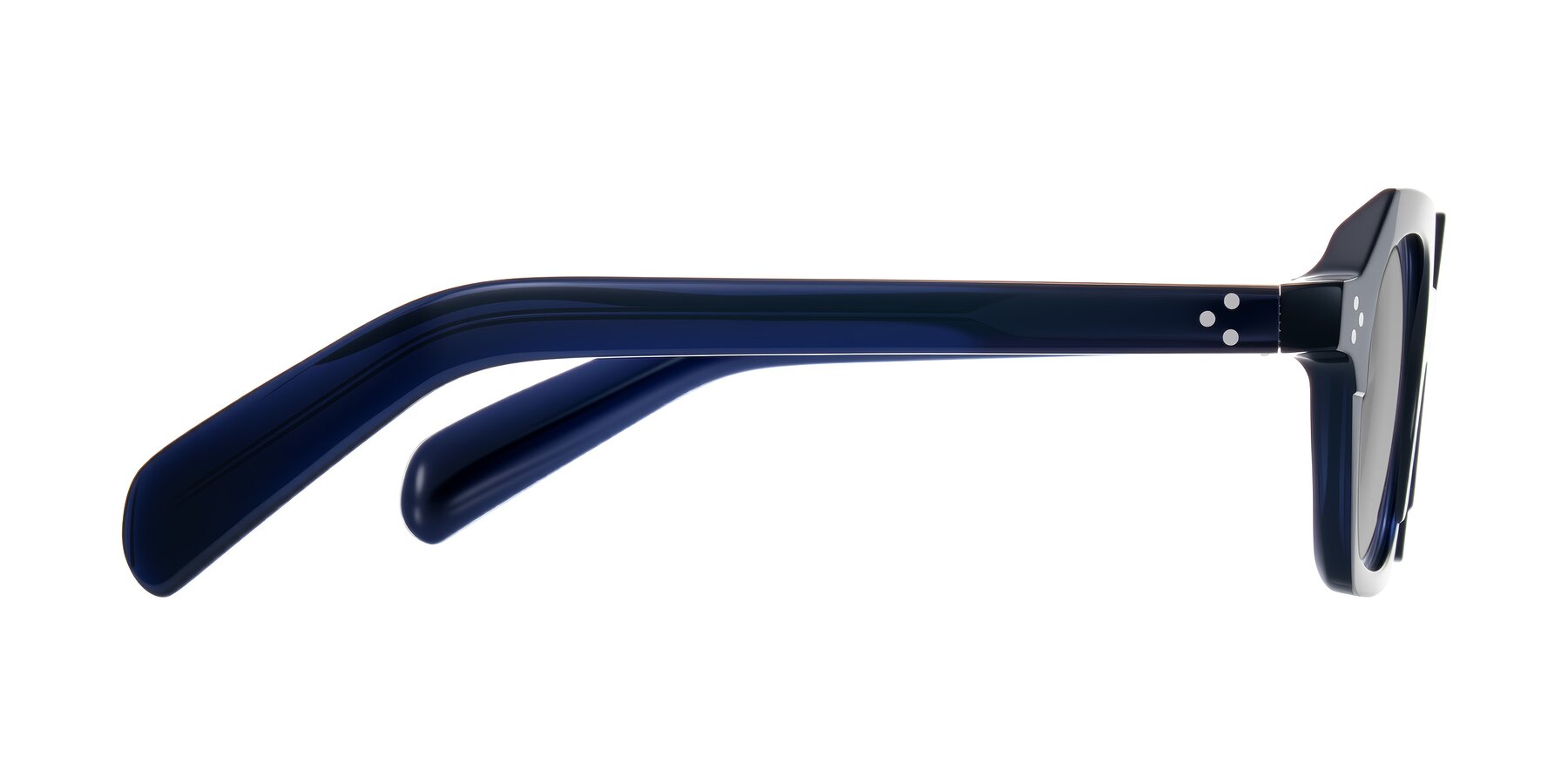 Side of Antrim in Dark Black Blue with Light Gray Tinted Lenses