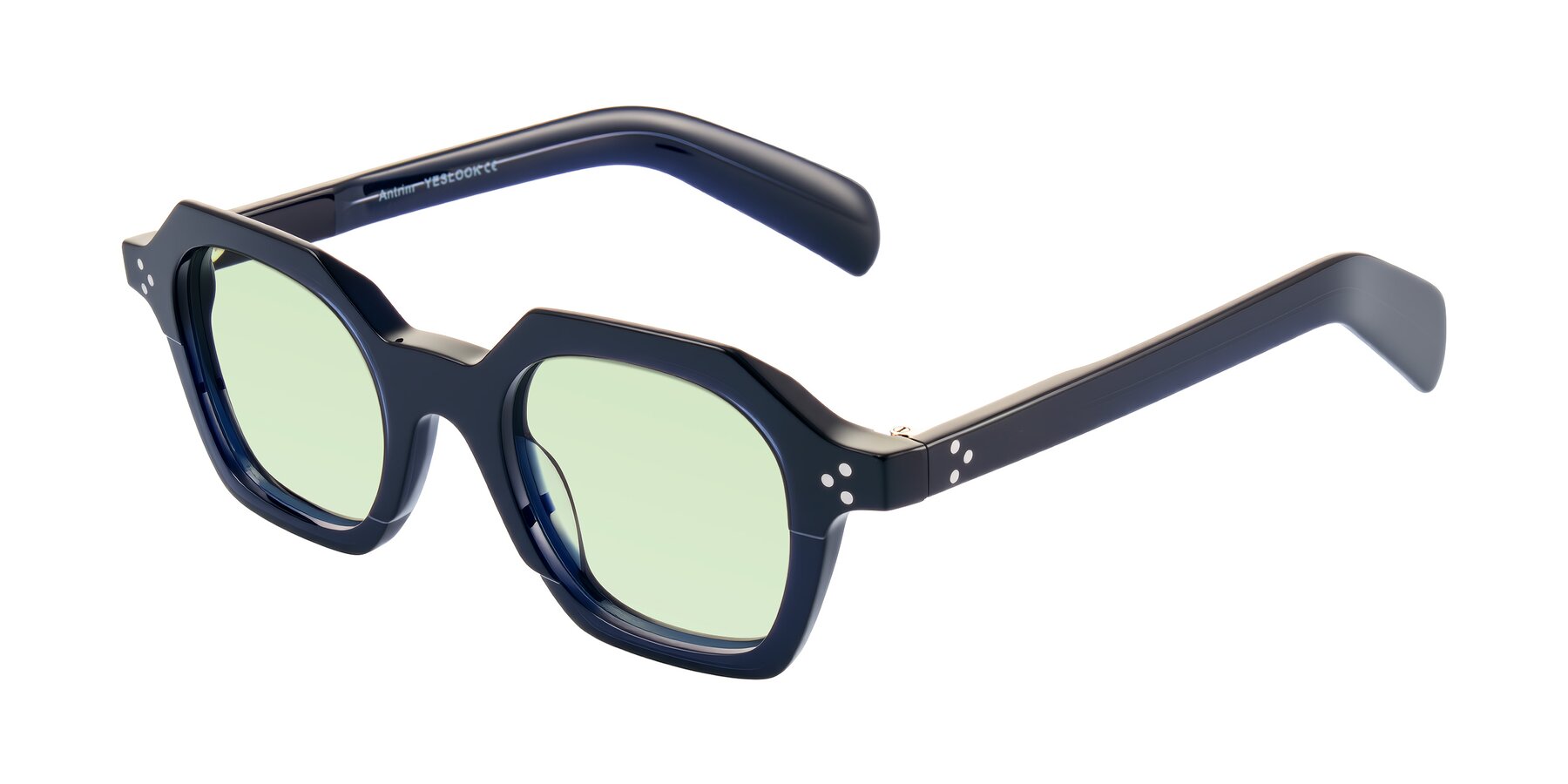 Angle of Antrim in Dark Black Blue with Light Green Tinted Lenses