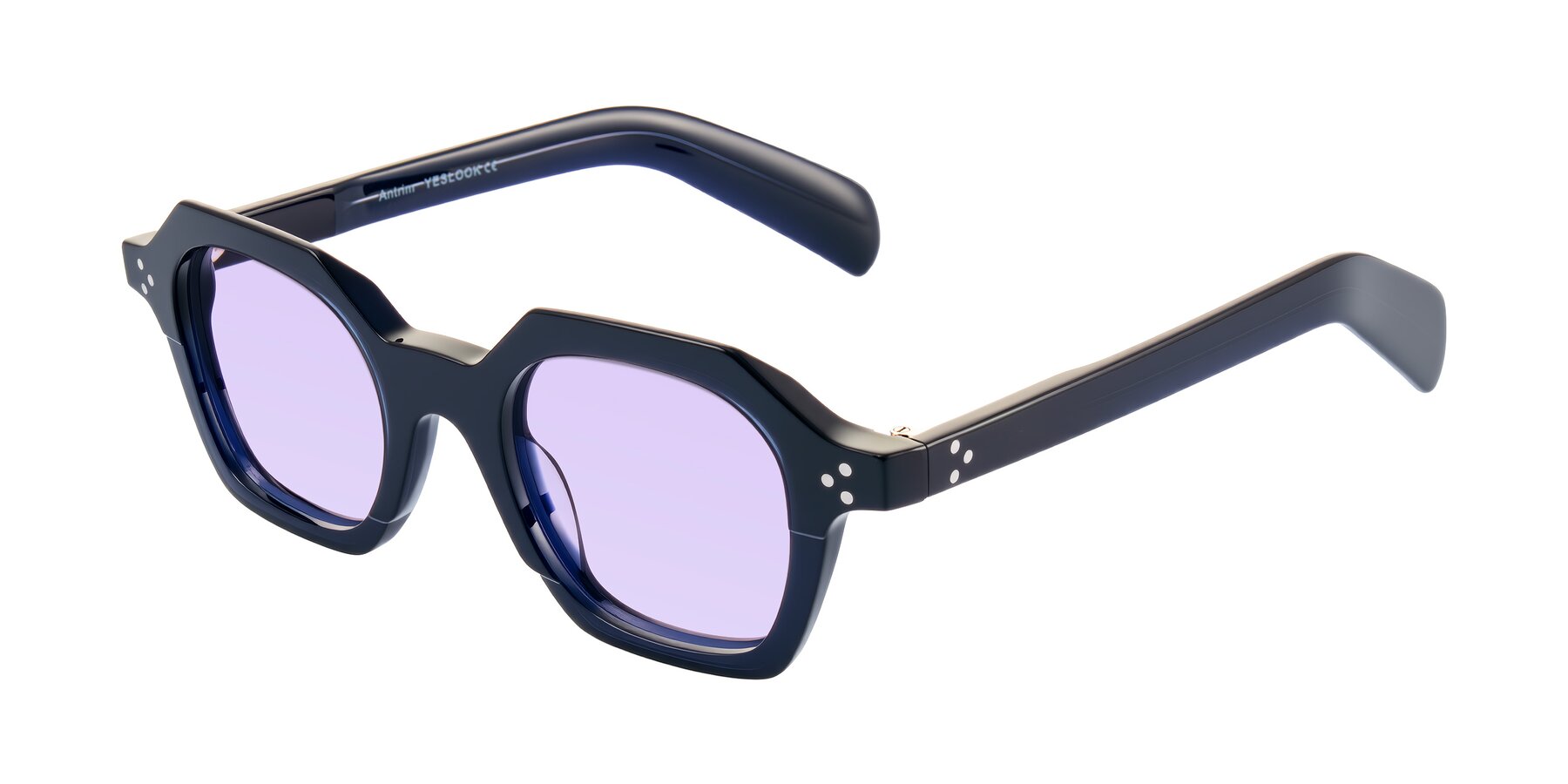 Angle of Antrim in Dark Black Blue with Light Purple Tinted Lenses