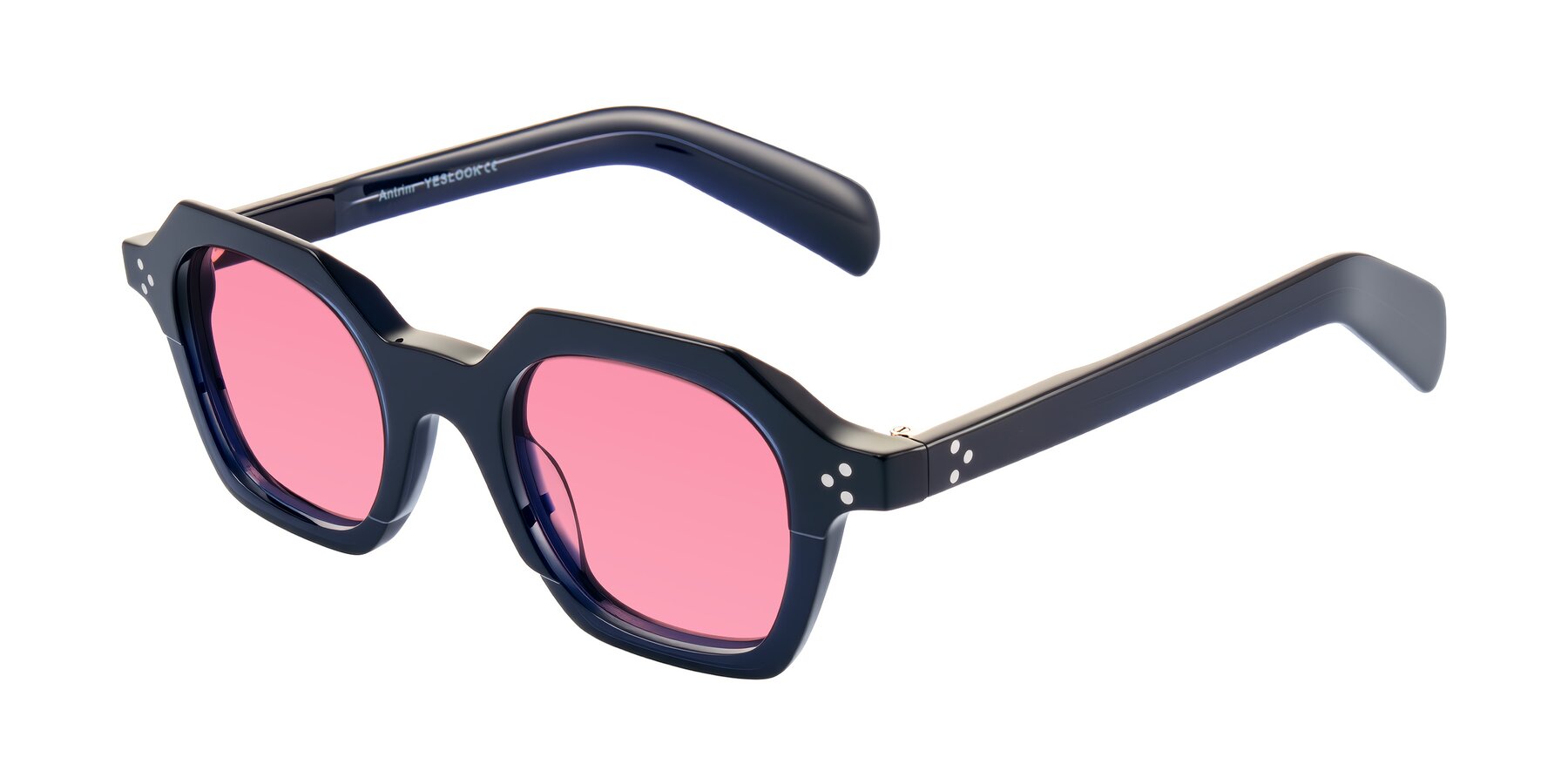 Angle of Antrim in Dark Black Blue with Pink Tinted Lenses
