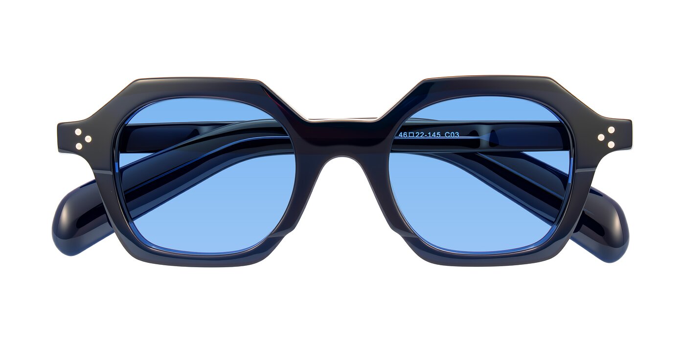 Antrim - Dark Black Blue Tinted Sunglasses