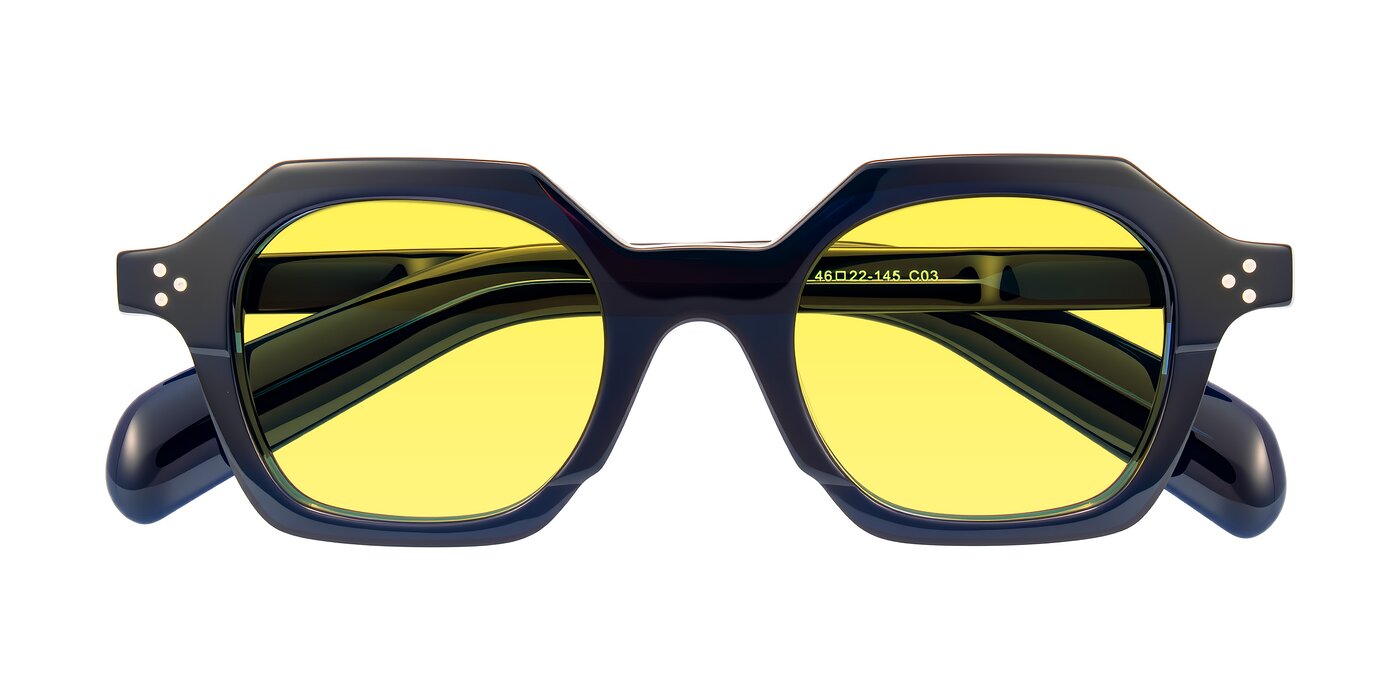 Antrim - Dark Black Blue Tinted Sunglasses
