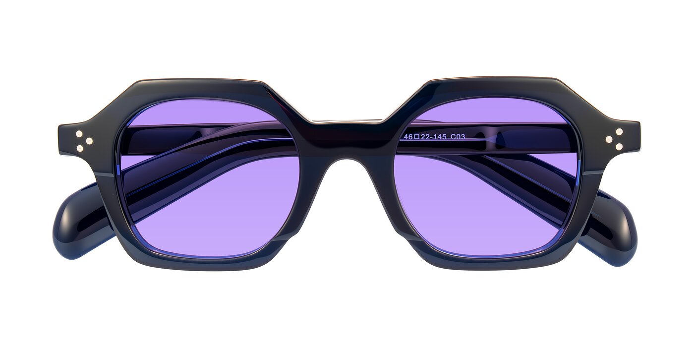 Antrim - Dark Black Blue Tinted Sunglasses