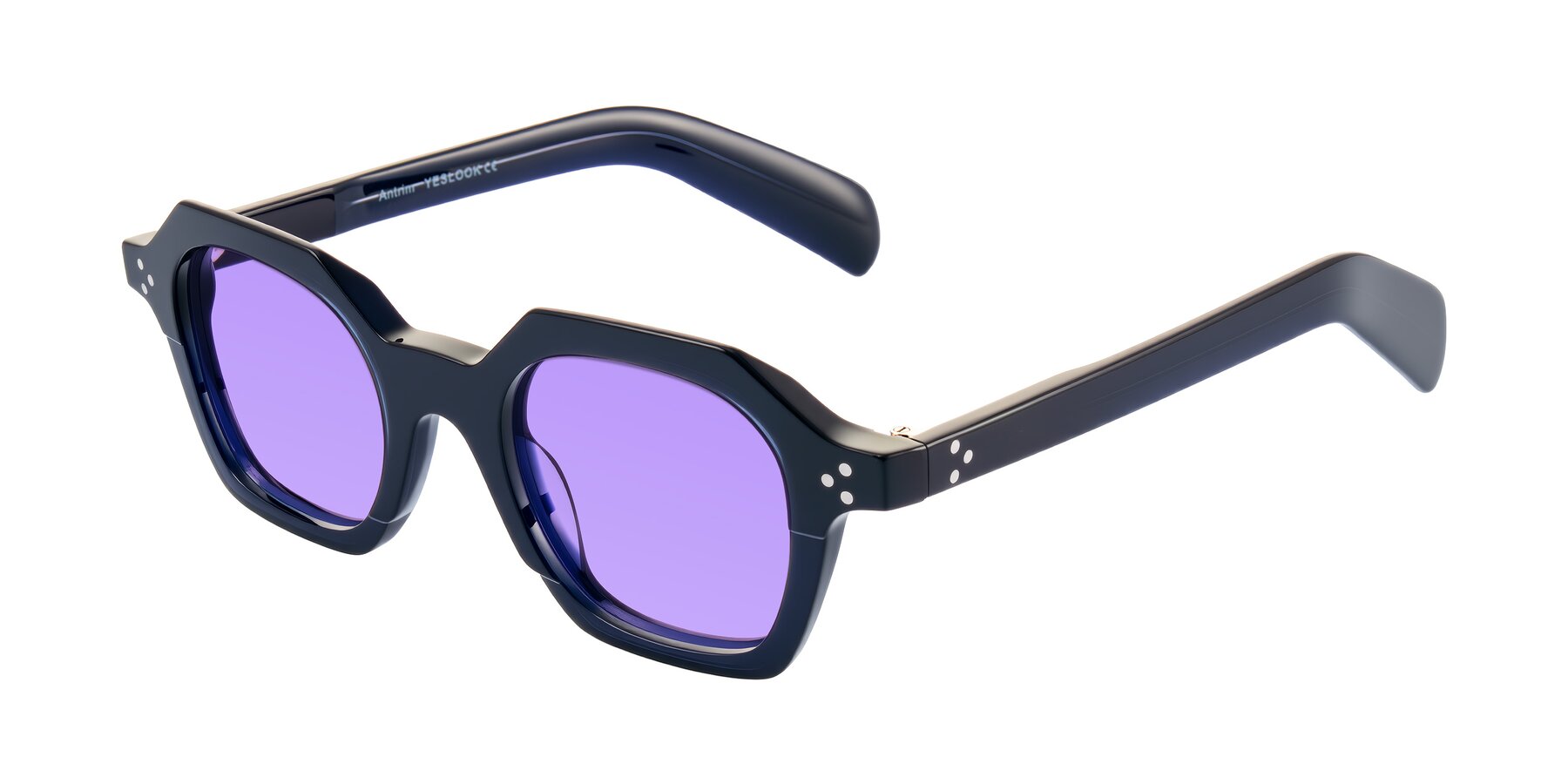 Angle of Antrim in Dark Black Blue with Medium Purple Tinted Lenses
