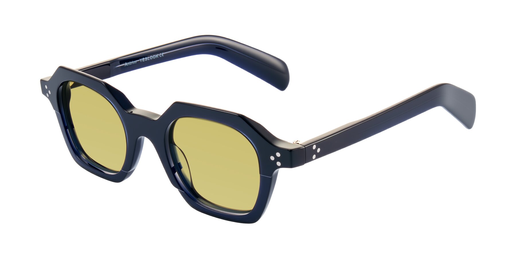 Angle of Antrim in Dark Black Blue with Medium Champagne Tinted Lenses