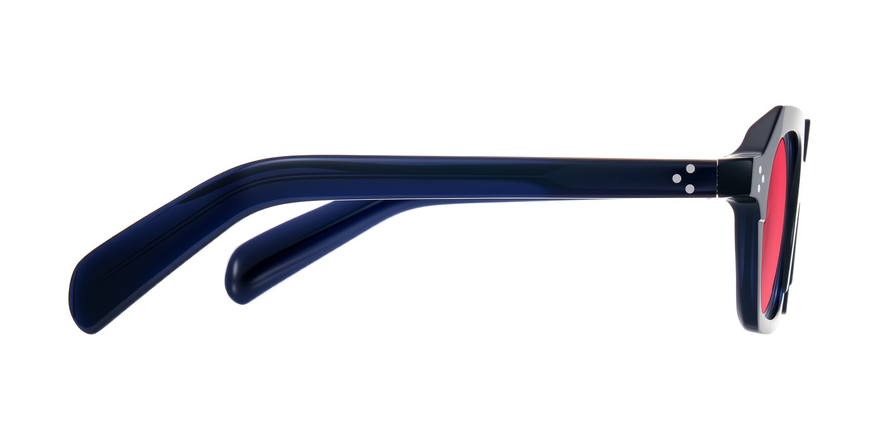 Side of Antrim in Dark Black Blue with Red Tinted Lenses