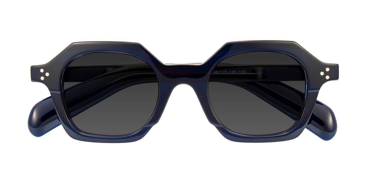 Antrim - Dark Black Blue Tinted Sunglasses