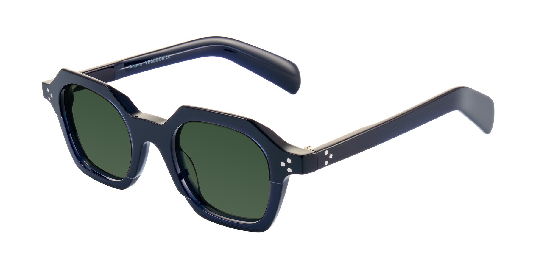 Angle of Antrim in Dark Black Blue with Green Tinted Lenses