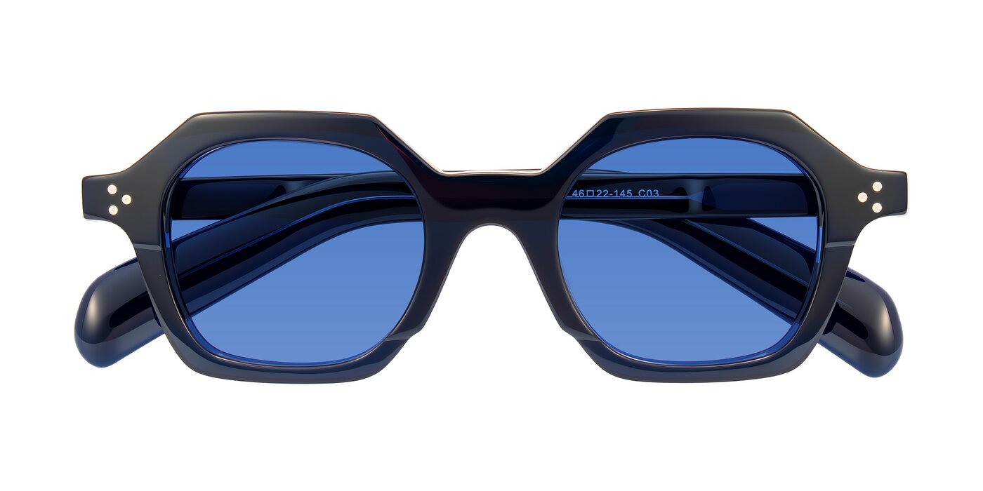 Antrim - Dark Black Blue Tinted Sunglasses