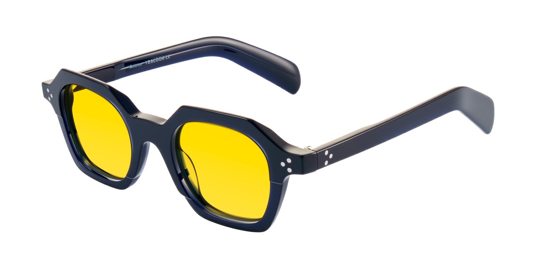 Angle of Antrim in Dark Black Blue with Yellow Tinted Lenses