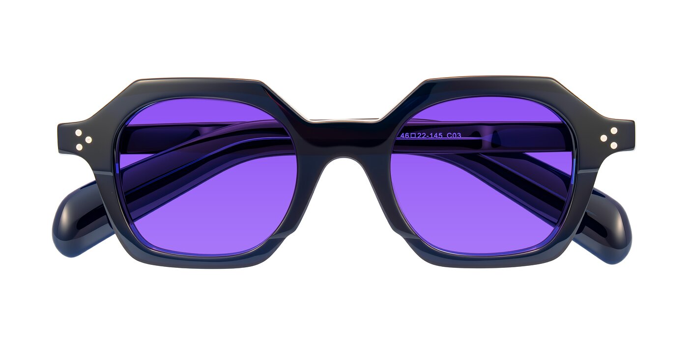 Antrim - Dark Black Blue Tinted Sunglasses