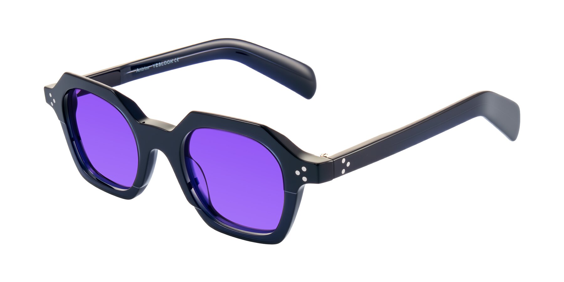 Angle of Antrim in Dark Black Blue with Purple Tinted Lenses