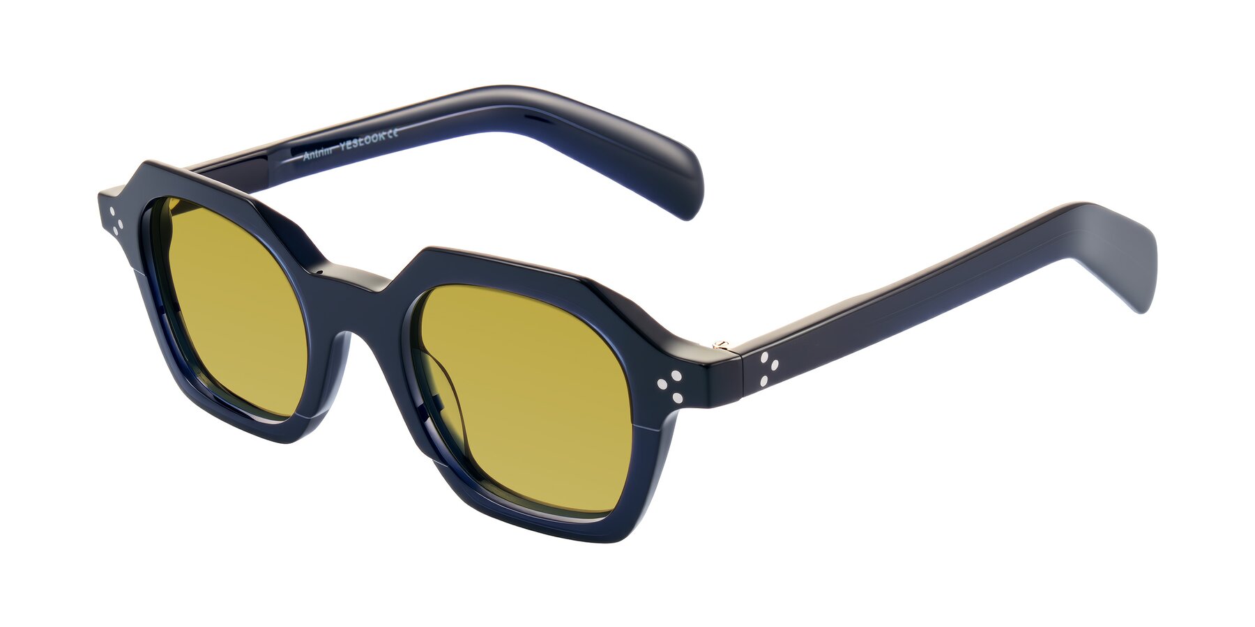 Angle of Antrim in Dark Black Blue with Champagne Tinted Lenses