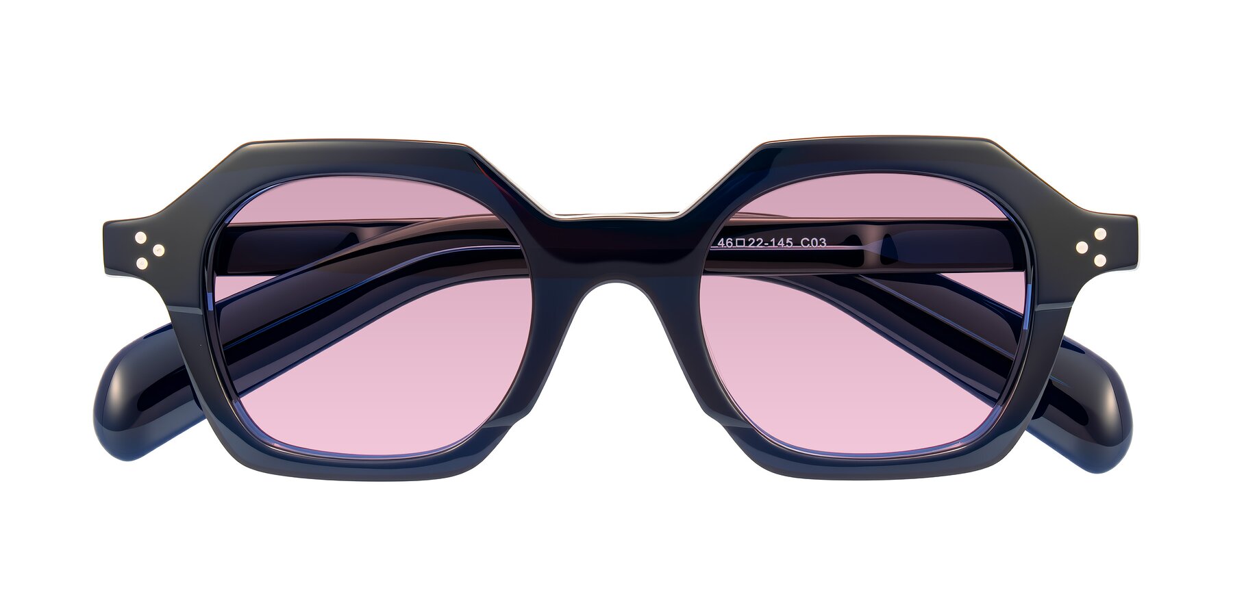 Folded Front of Antrim in Dark Black Blue with Light Wine Tinted Lenses