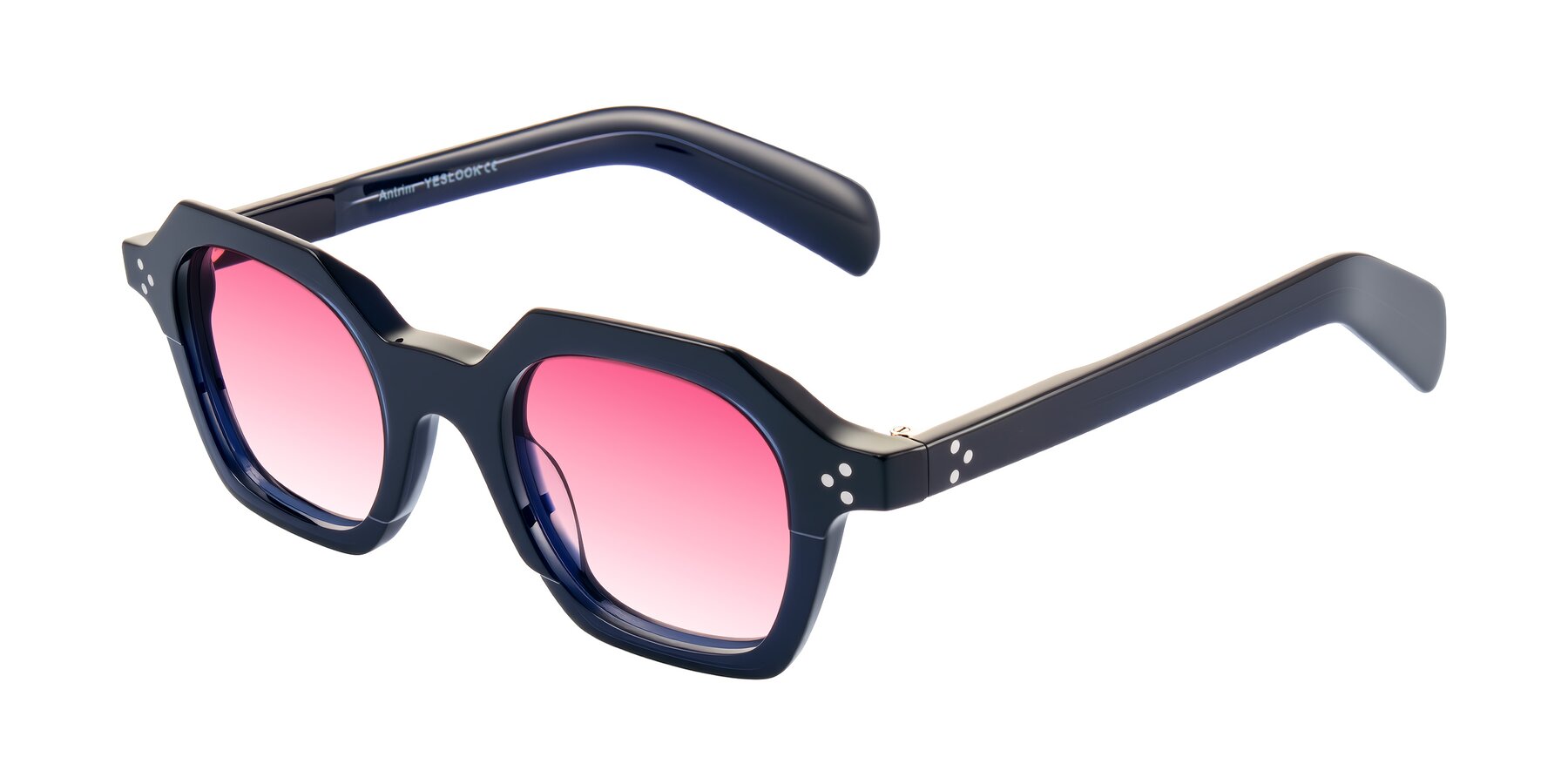 Angle of Antrim in Dark Black Blue with Pink Gradient Lenses