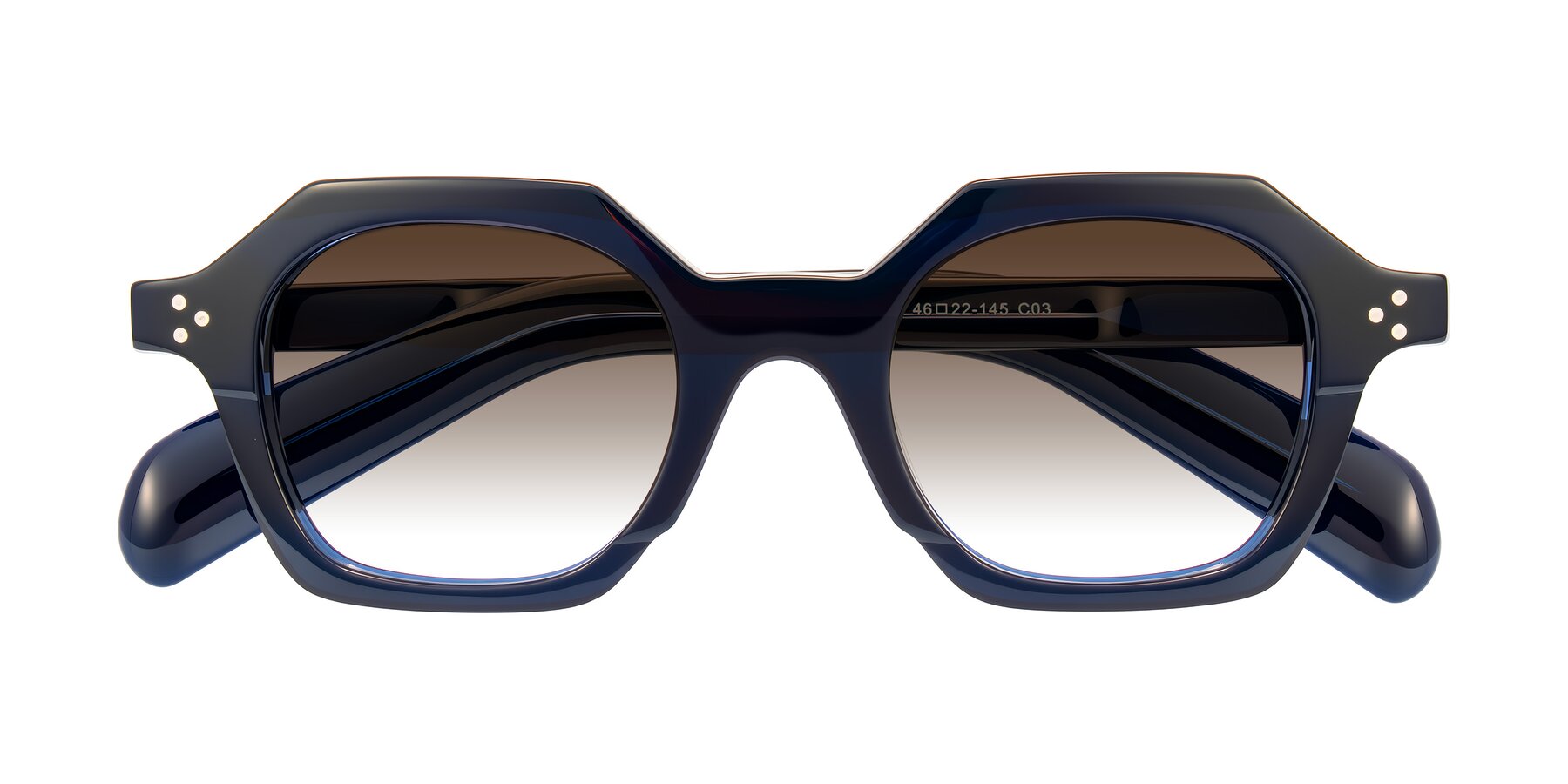 Folded Front of Antrim in Dark Black Blue with Brown Gradient Lenses