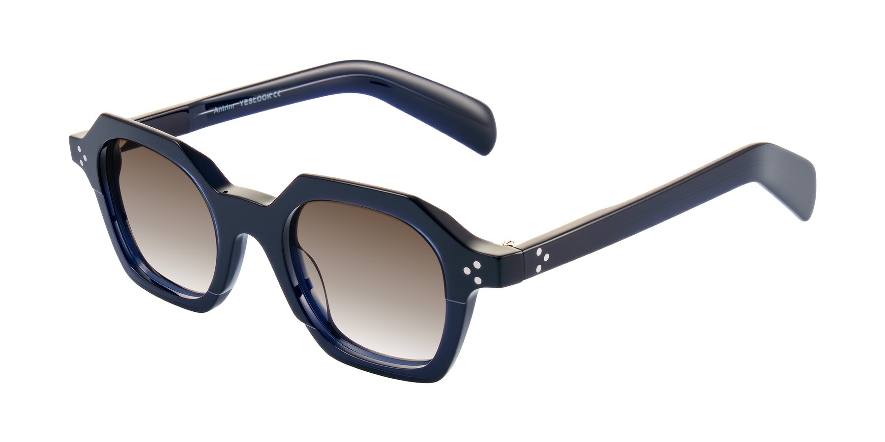 Angle of Antrim in Dark Black Blue with Brown Gradient Lenses