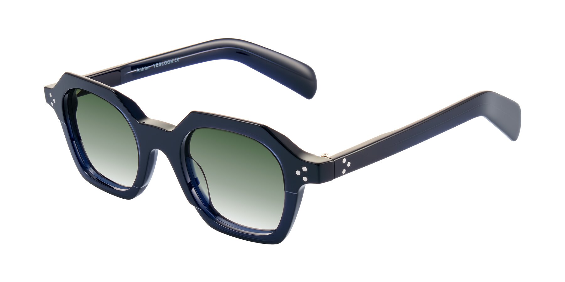 Angle of Antrim in Dark Black Blue with Green Gradient Lenses