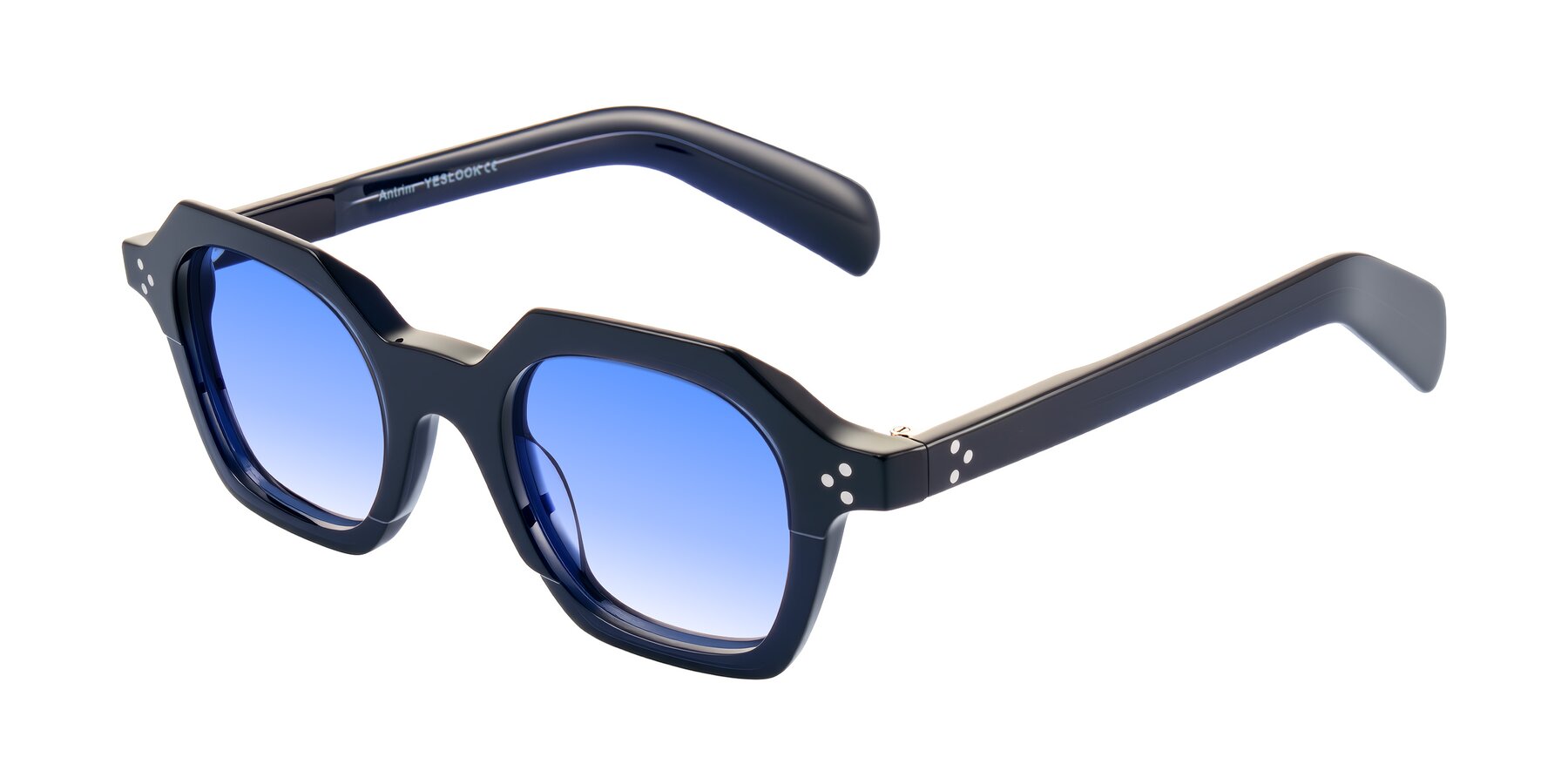 Angle of Antrim in Dark Black Blue with Blue Gradient Lenses