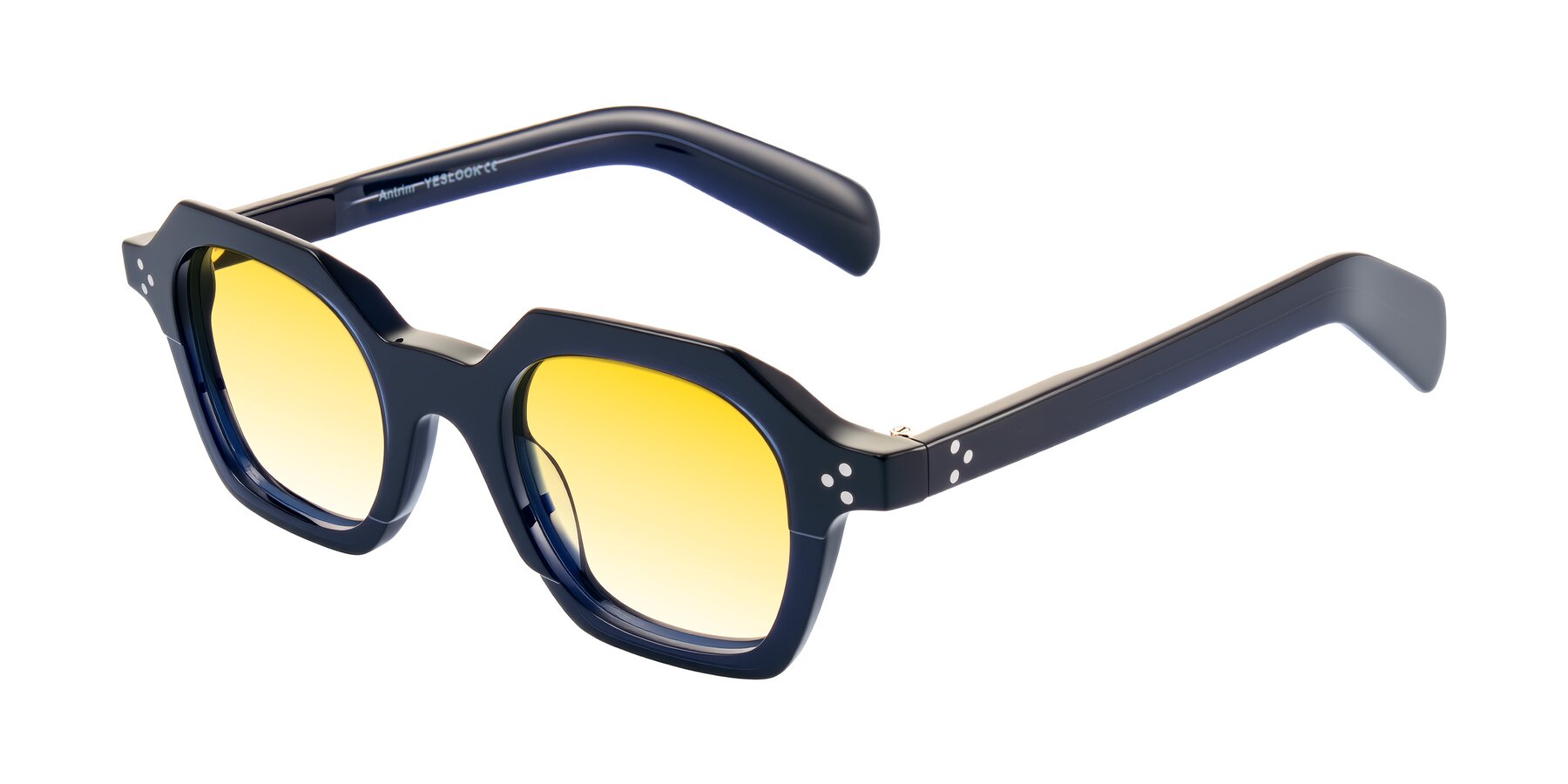 Angle of Antrim in Dark Black Blue with Yellow Gradient Lenses